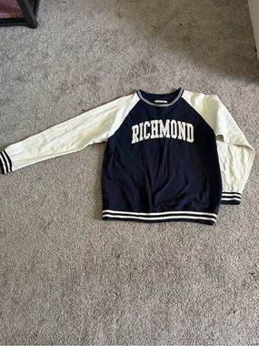 Richmond Two-Tone Raglan Sweatshirt - Navy and White